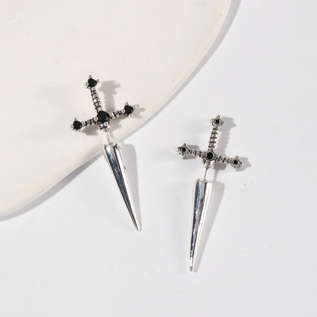 The Sword of Orion Rhinestone Studded Earrings