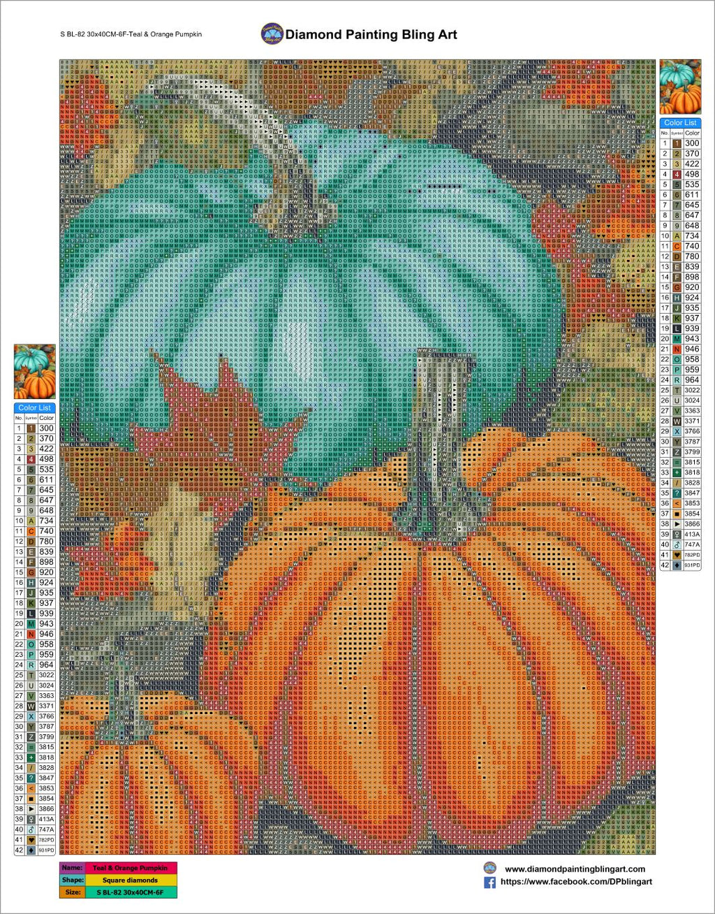 Teal & Orange Pumpkins