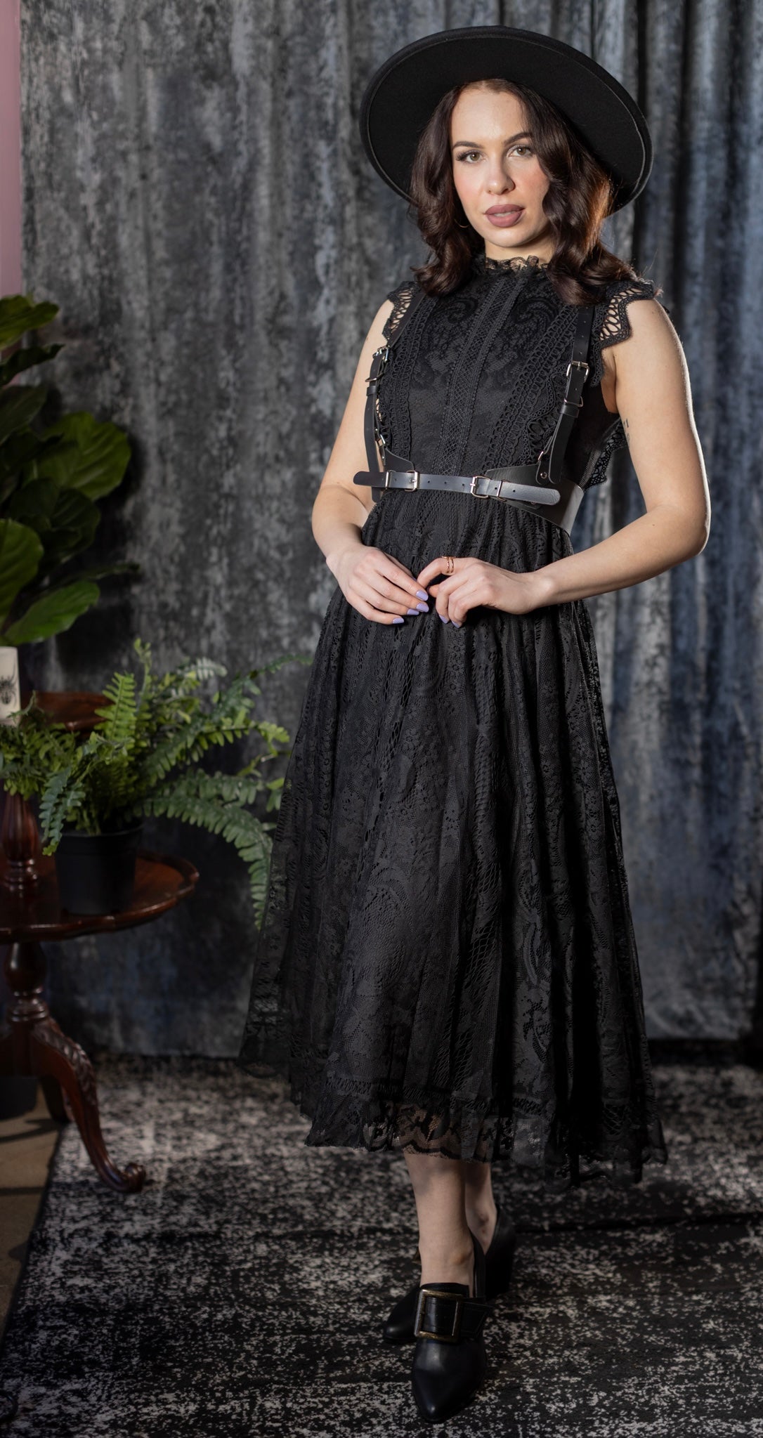 Arabella - Gothic Lace Fit and Flare Dress - Pre-Order