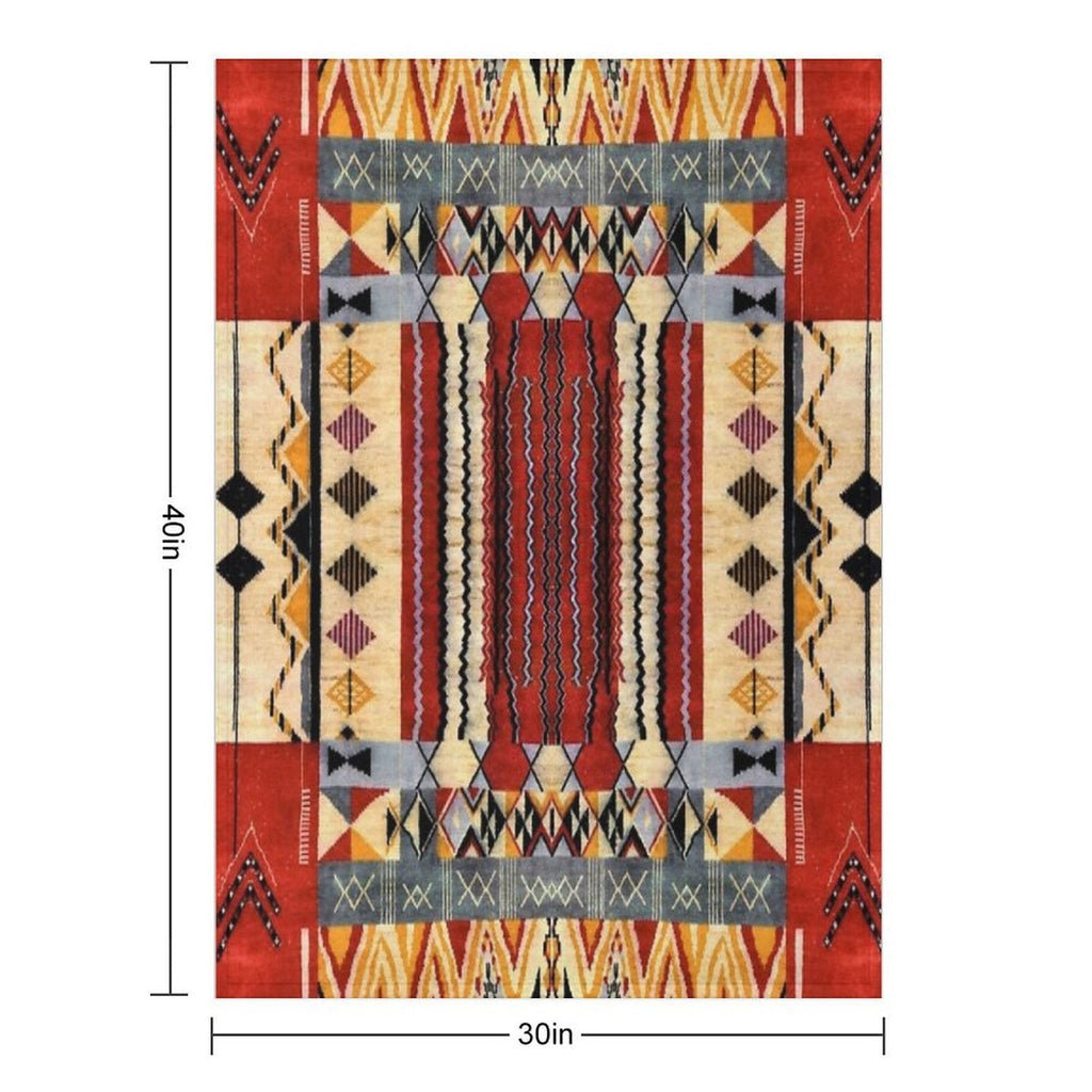 Heritage Moroccan Collage Design Velvety-soft Throw Blanket