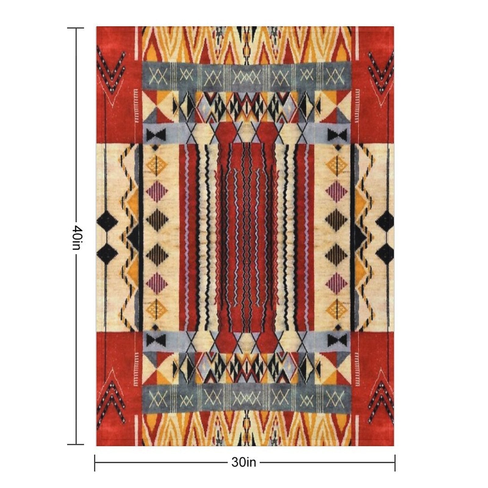 Heritage Moroccan Collage Design Velvety-soft Throw Blanket
