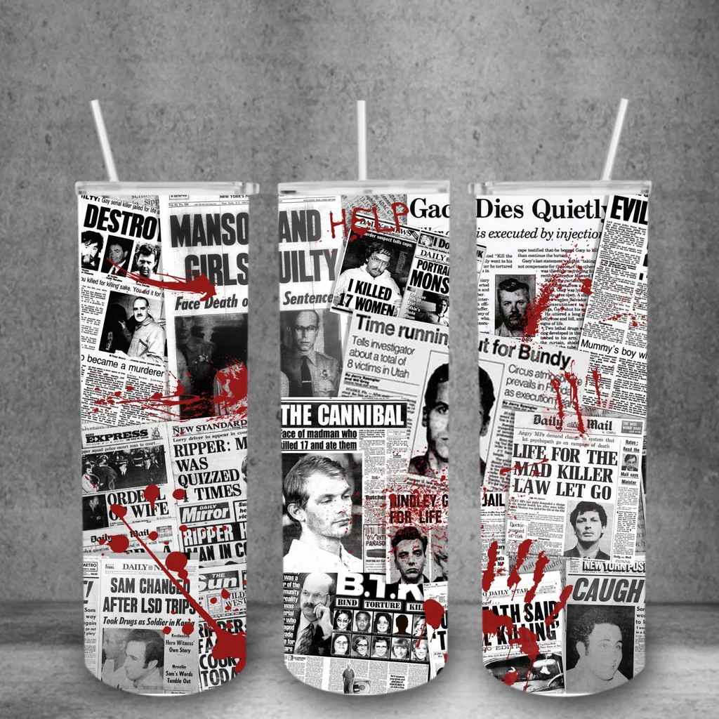 True Crime Newspaper Tumbler