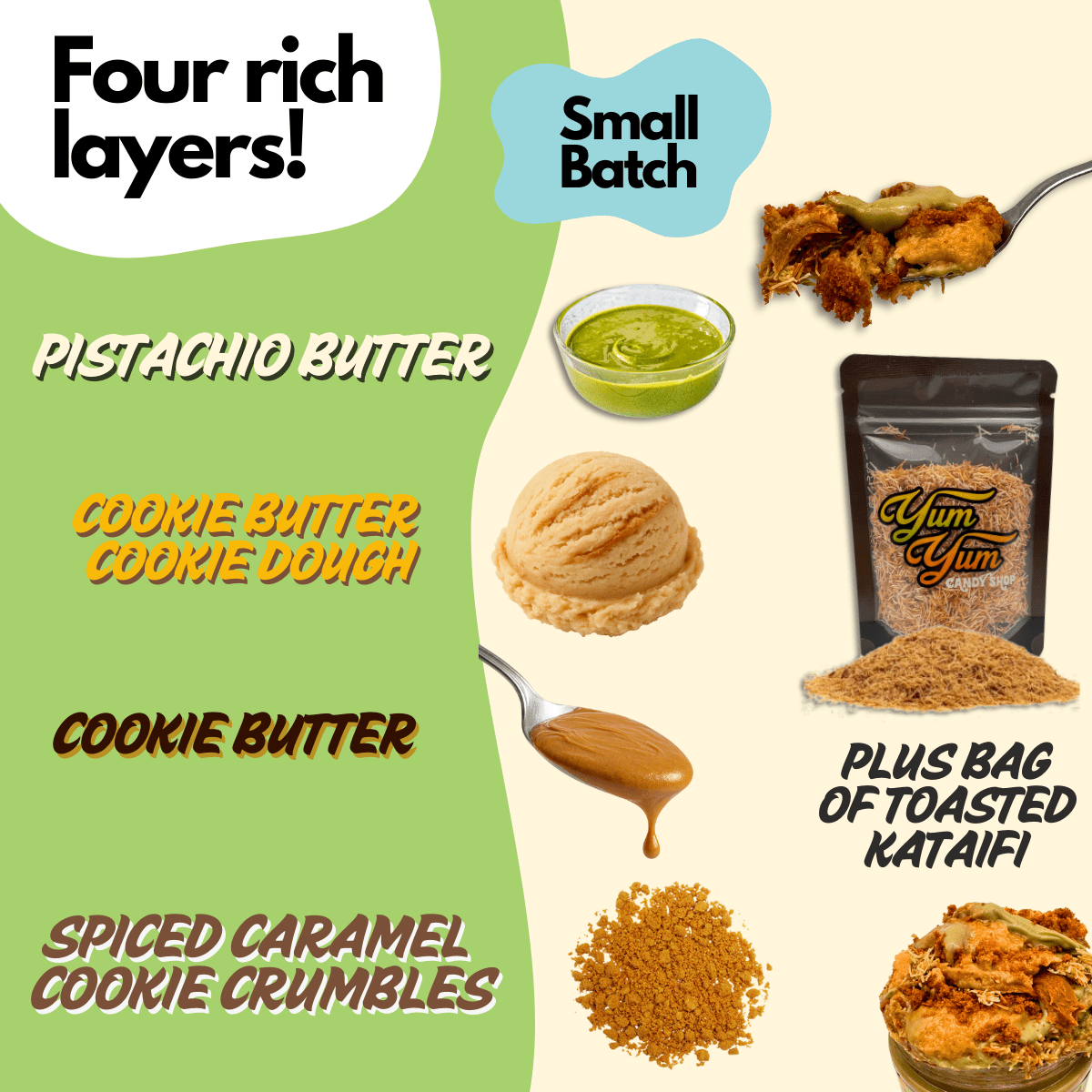 Dubai Cookie Dough Sundae Pistachio Cream Cookie Butter Dessert Jar