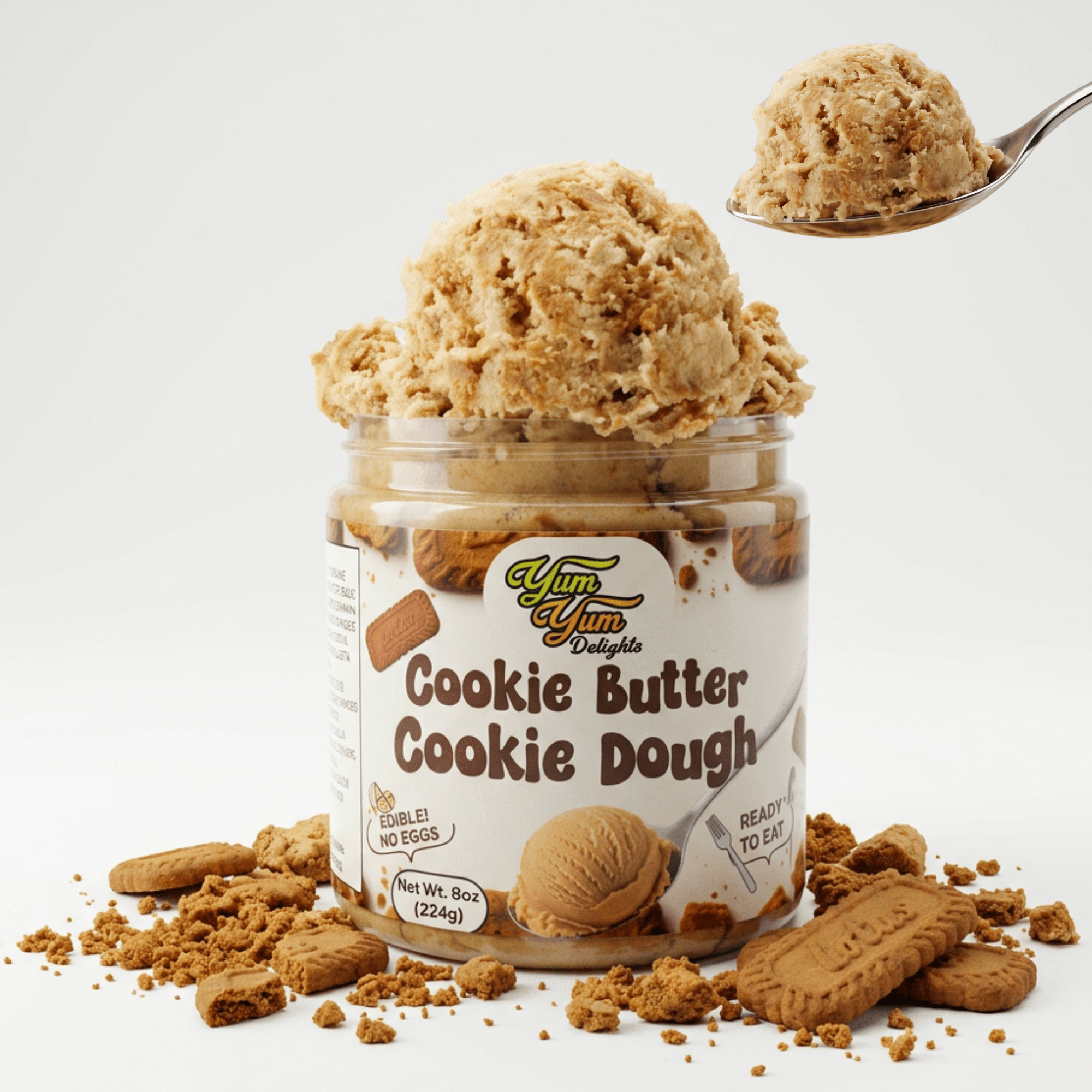 Edible Cookie Butter Cookie Dough – The Ultimate No-Bake Treat - Egg-Free - With Biscoff Crumbles