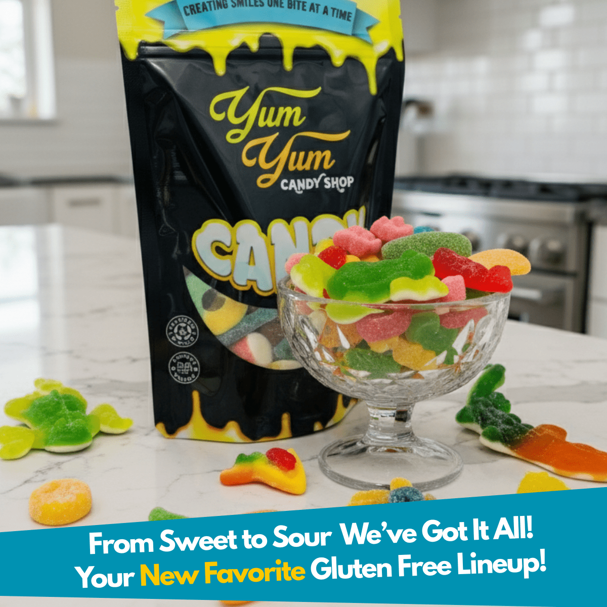 Gluten Free Gummy Candy Mix Sweet & Sour Gummies (Hand-Selected Variety) No Wheat or Gluten
