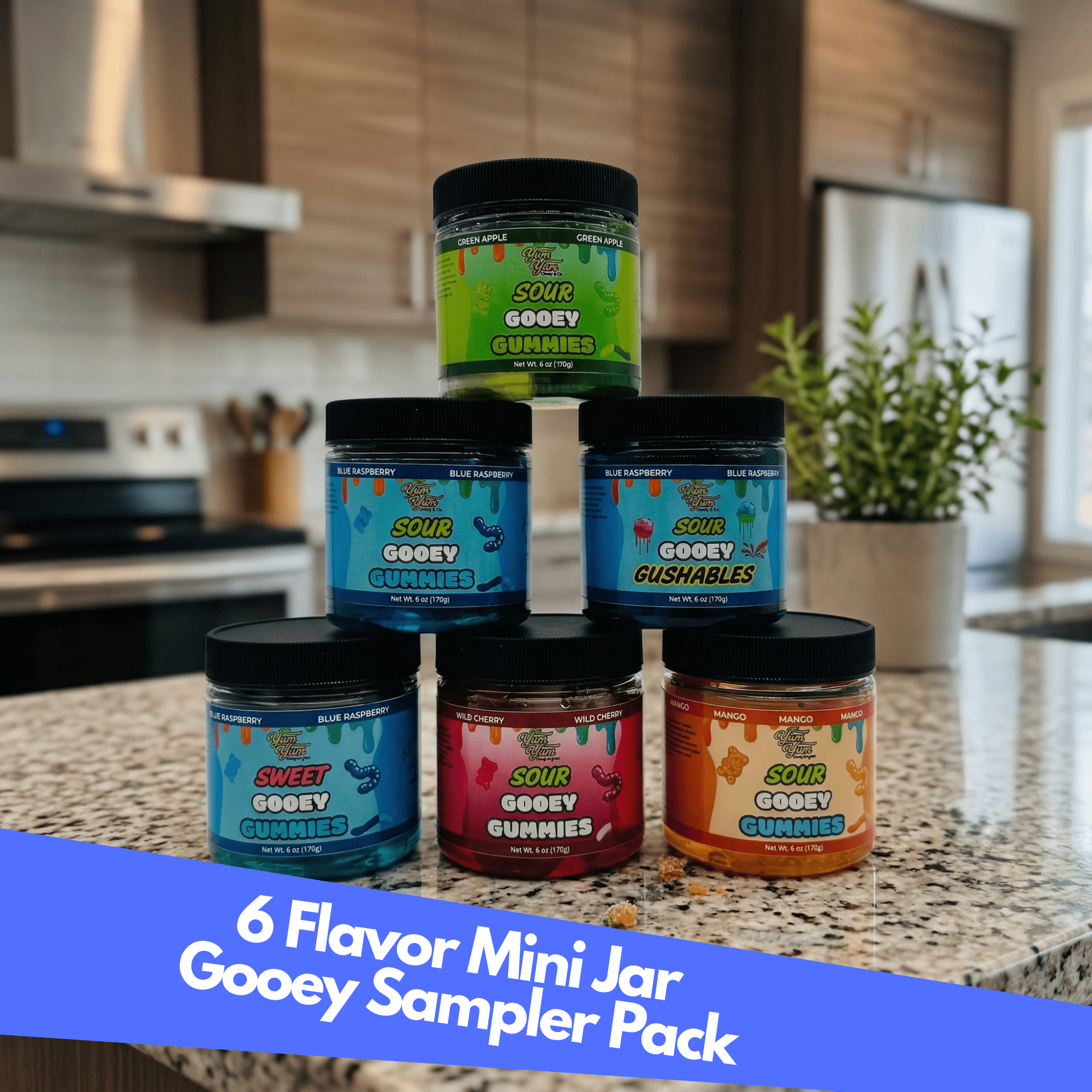 Sour Gooey Gummies – Blue Raspberry, Wild Cherry & Green Apple | Candy