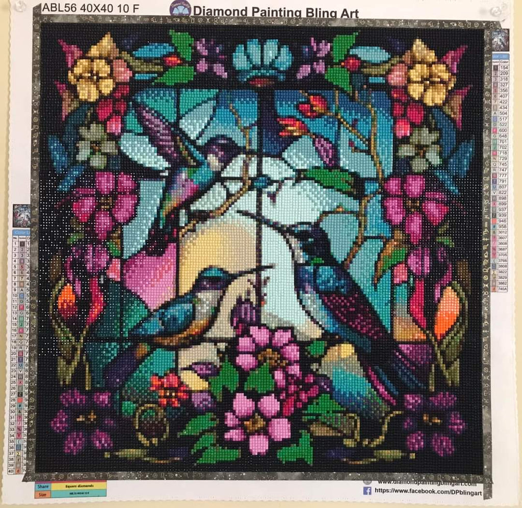Hummingbirds Stain Glass