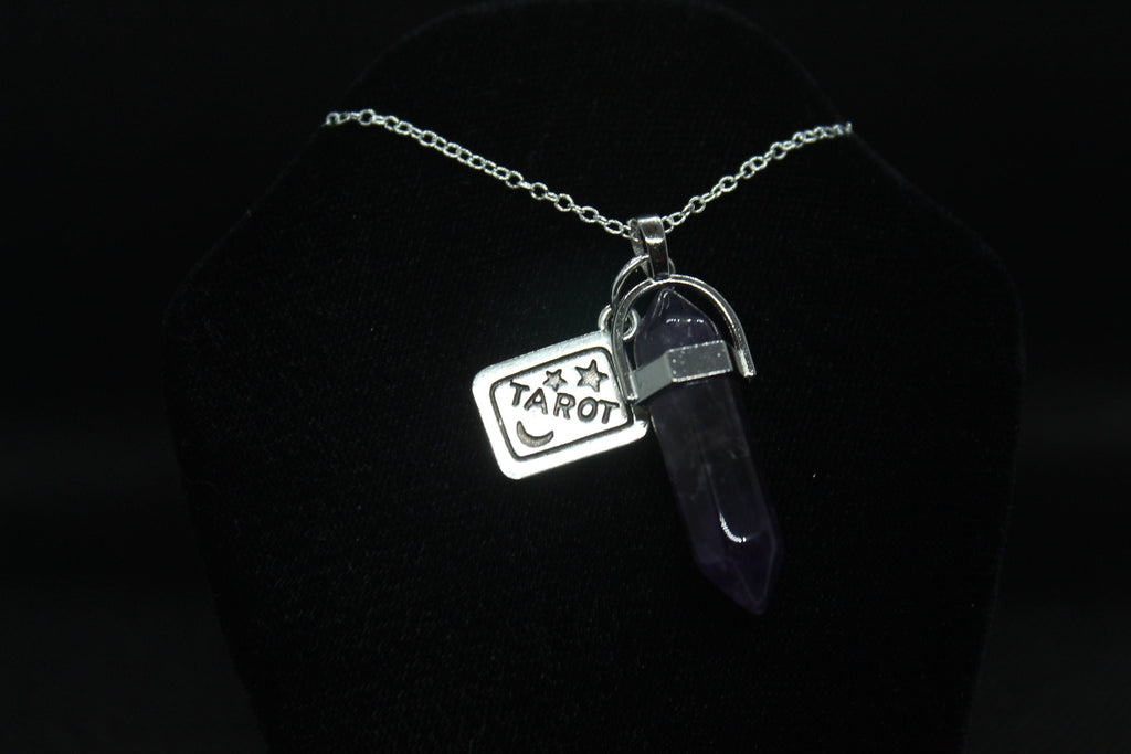 Amethyst Tarot Necklace Crystal Witch Witchy Jewelry Witchcraft Wicca Wiccan Pagan Metaphysical