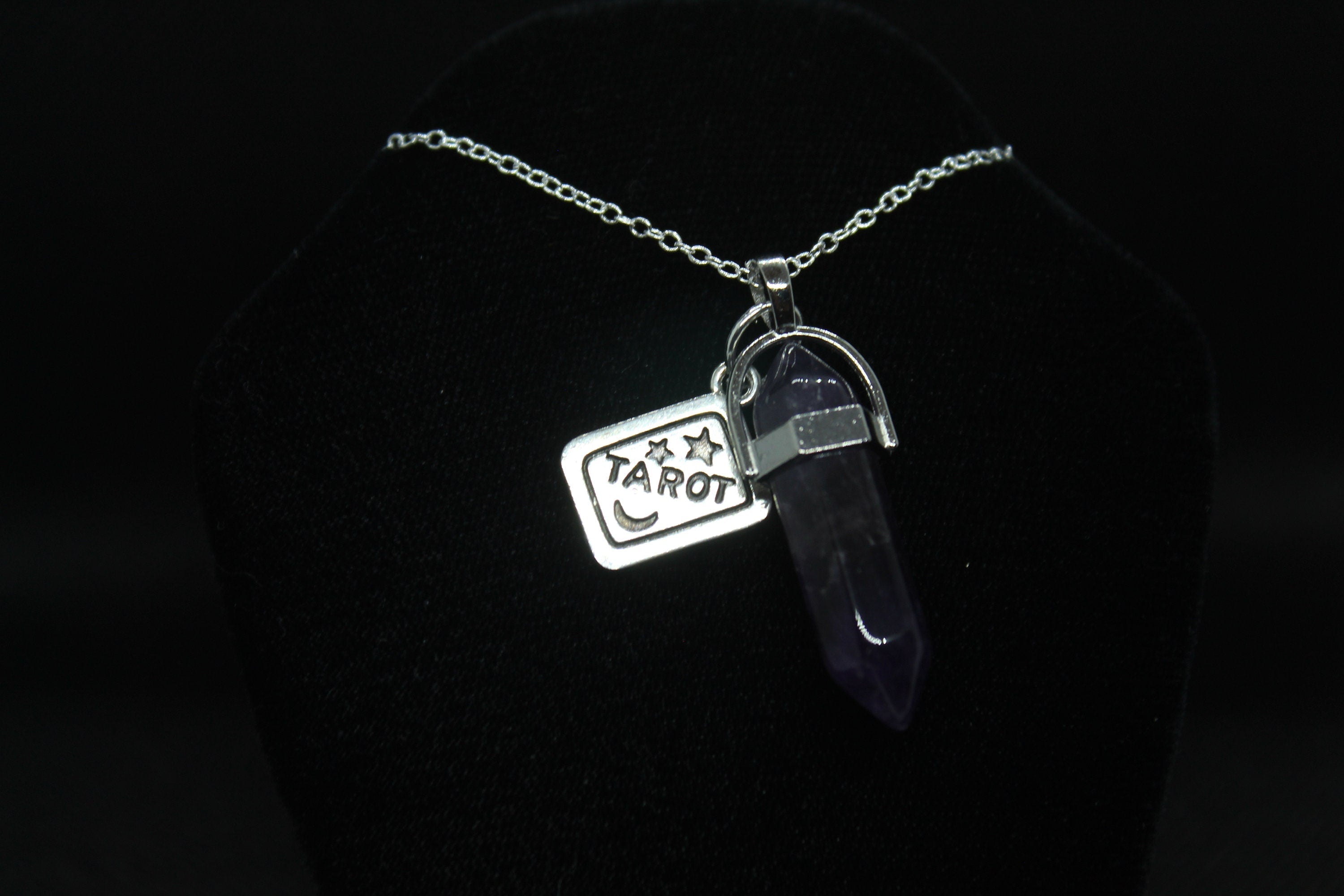 Amethyst Tarot Necklace Crystal Witch Witchy Jewelry Witchcraft Wicca Wiccan Pagan Metaphysical