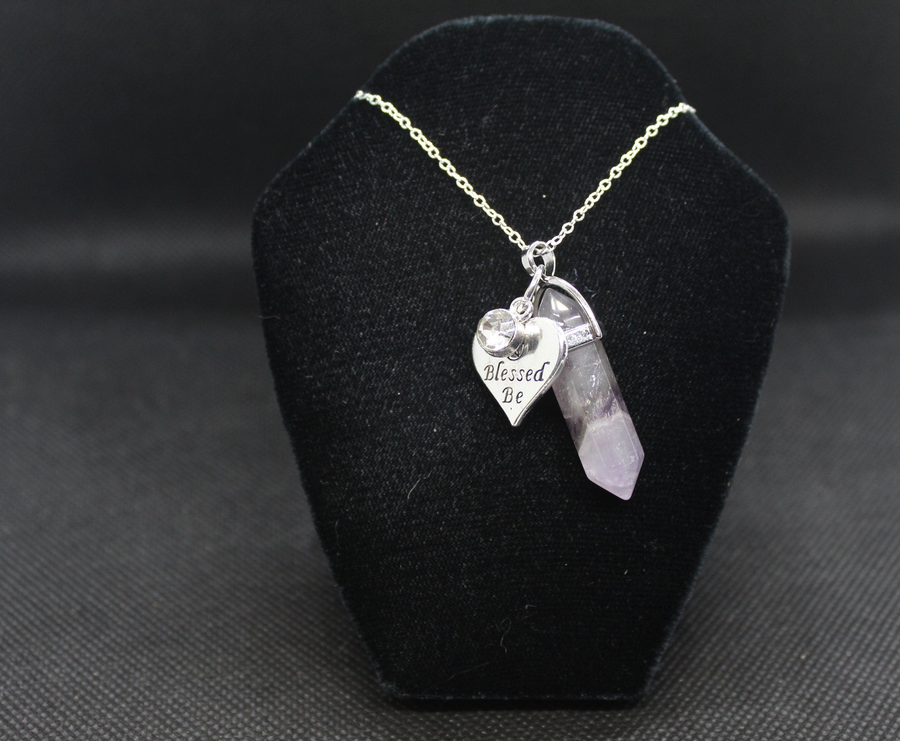 Amethyst Blessed Be Necklace Crystal Witch Witchy Jewelry Witchcraft Wicca Wiccan Pagan Metaphysical