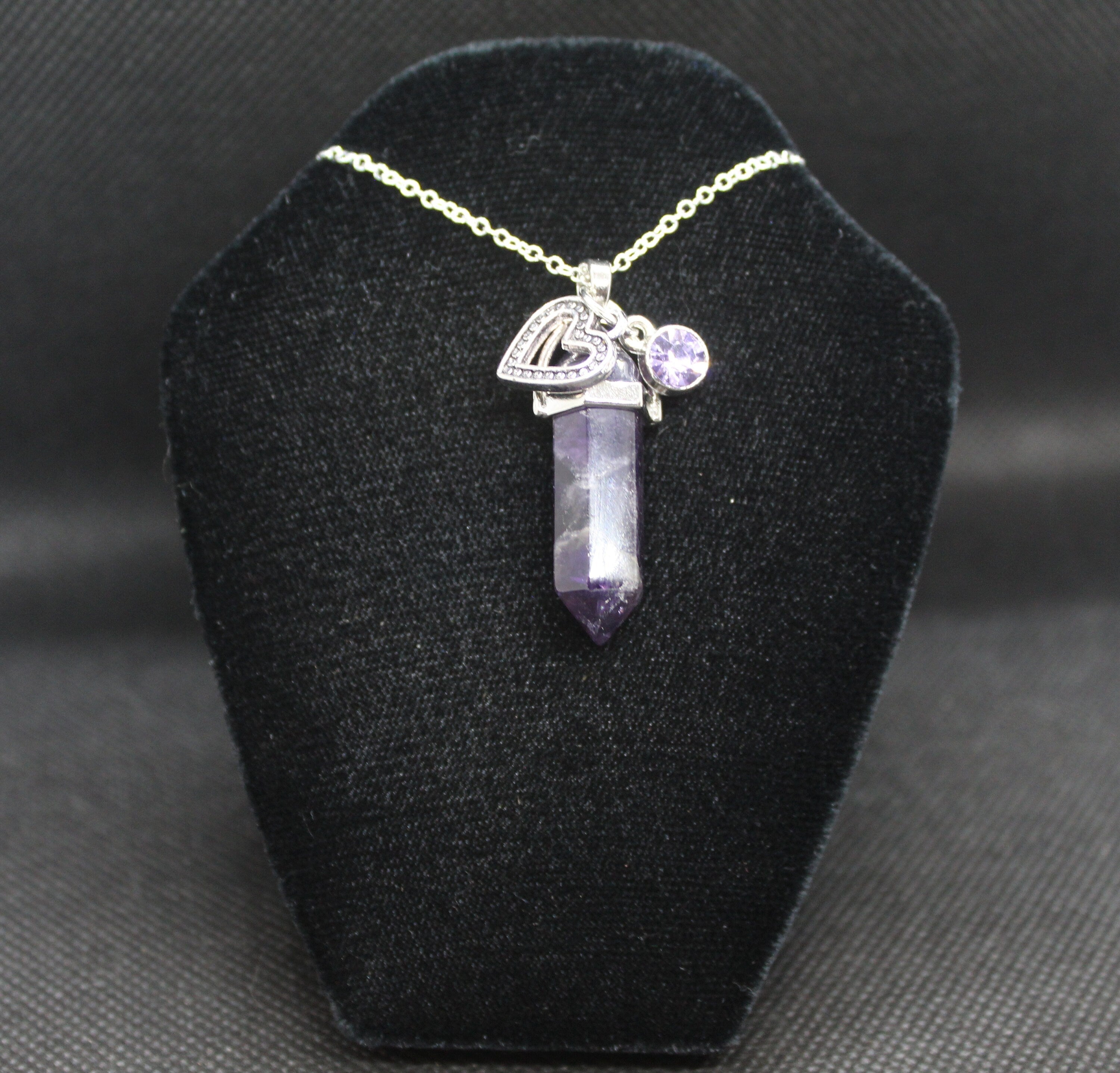 Amethyst Cat's Eye Necklace Crystal Witch Witchy Jewelry Witchcraft Wicca Wiccan Pagan Metaphysical
