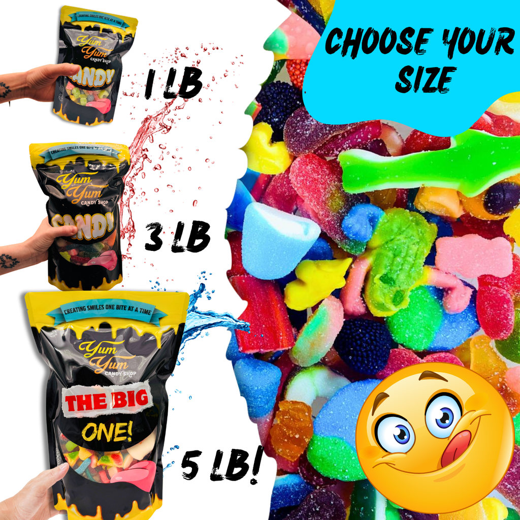 Ultimate Gummy Candy Mix - Over 150 Kinds - Sweet Sour Snack | Yum Yum Candy Shop