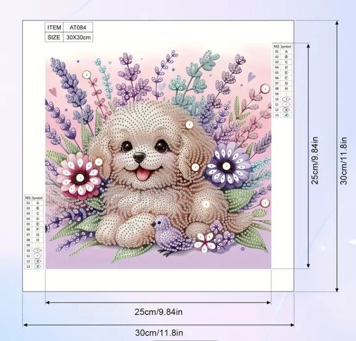 Partial Diamond Art Puppy