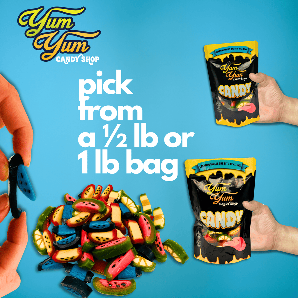 Peelable Fruit Slice Candy Mix – Imported Soft Gummy Candy from Spain | Yum Yum Candy Shop