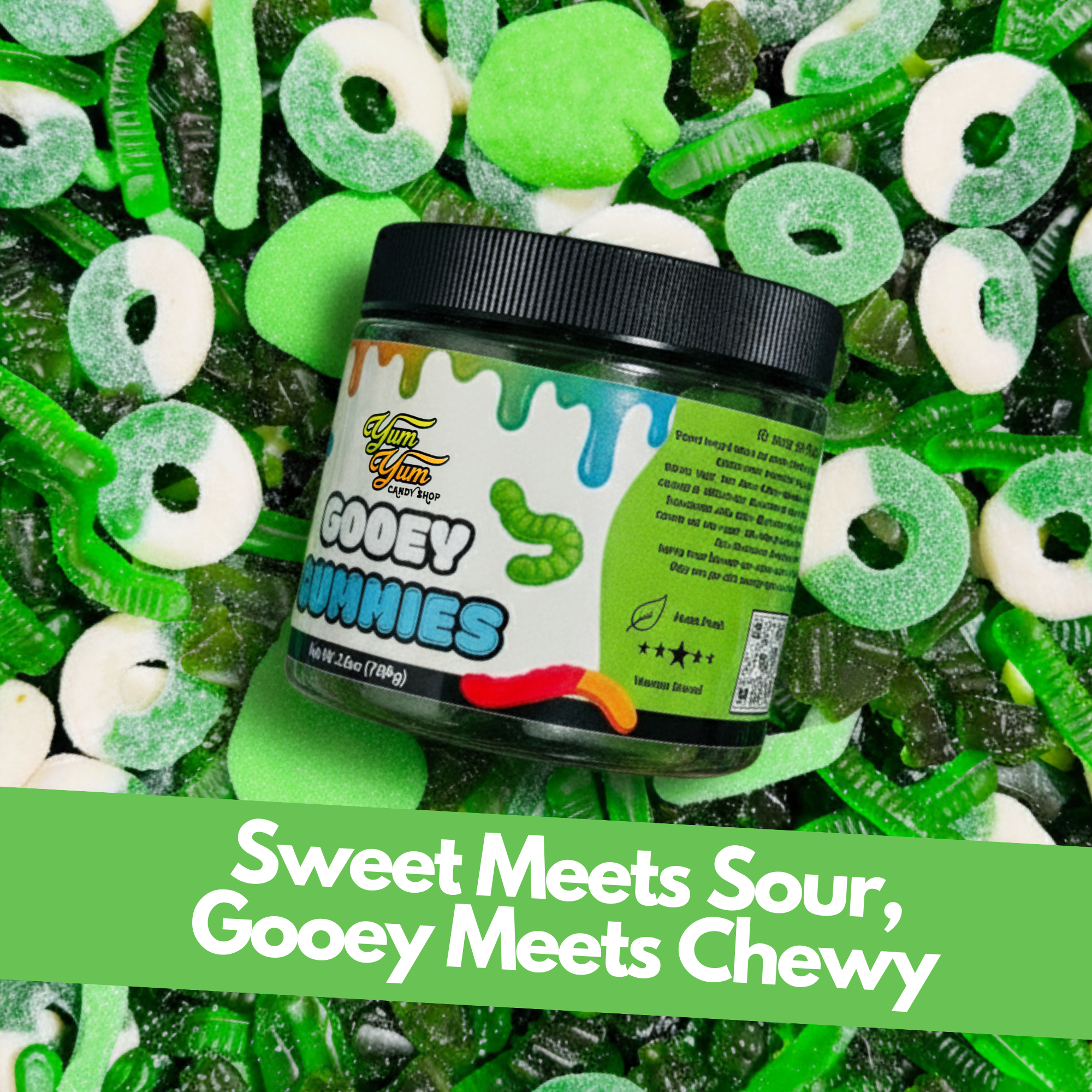 Sour Gooey Gummies – Blue Raspberry, Wild Cherry & Green Apple | Candy