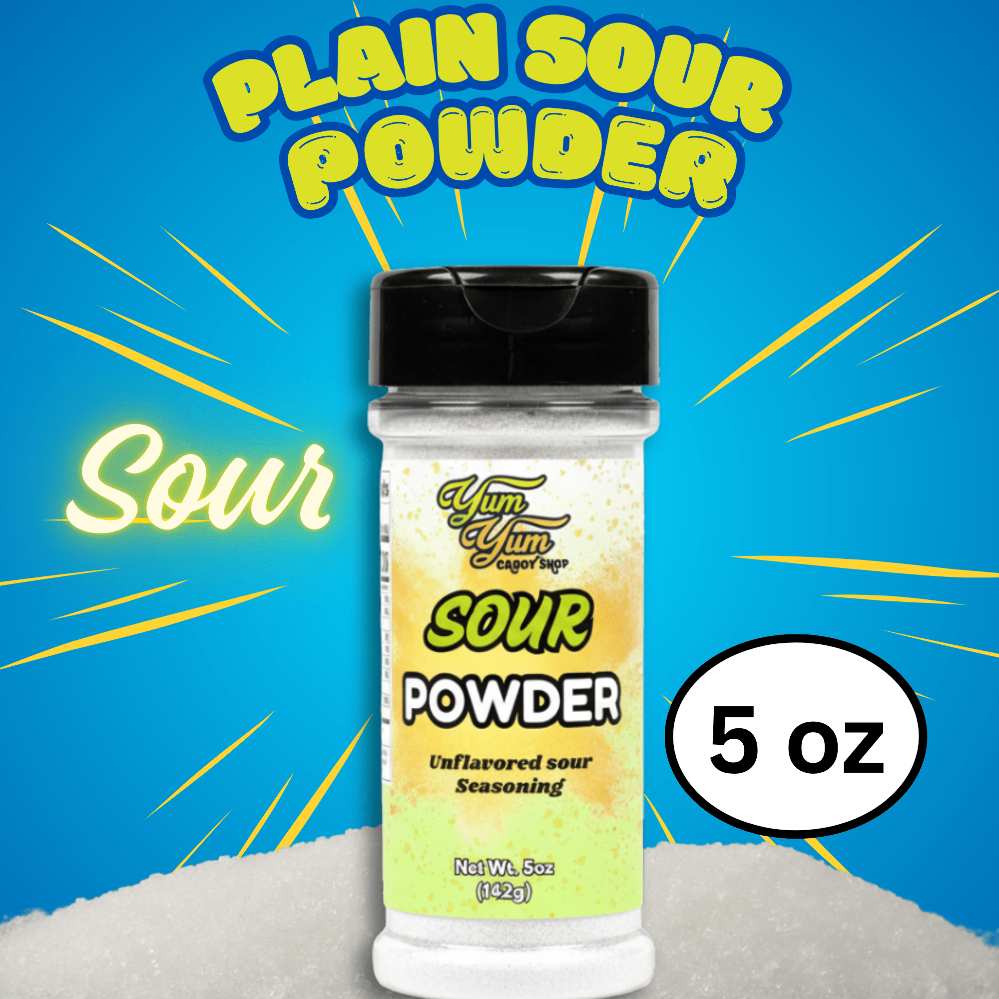 Sweet & Sour Candy Powder Shaker – Blue Raspberry, Cotton Candy, Wild Cherry & Plain