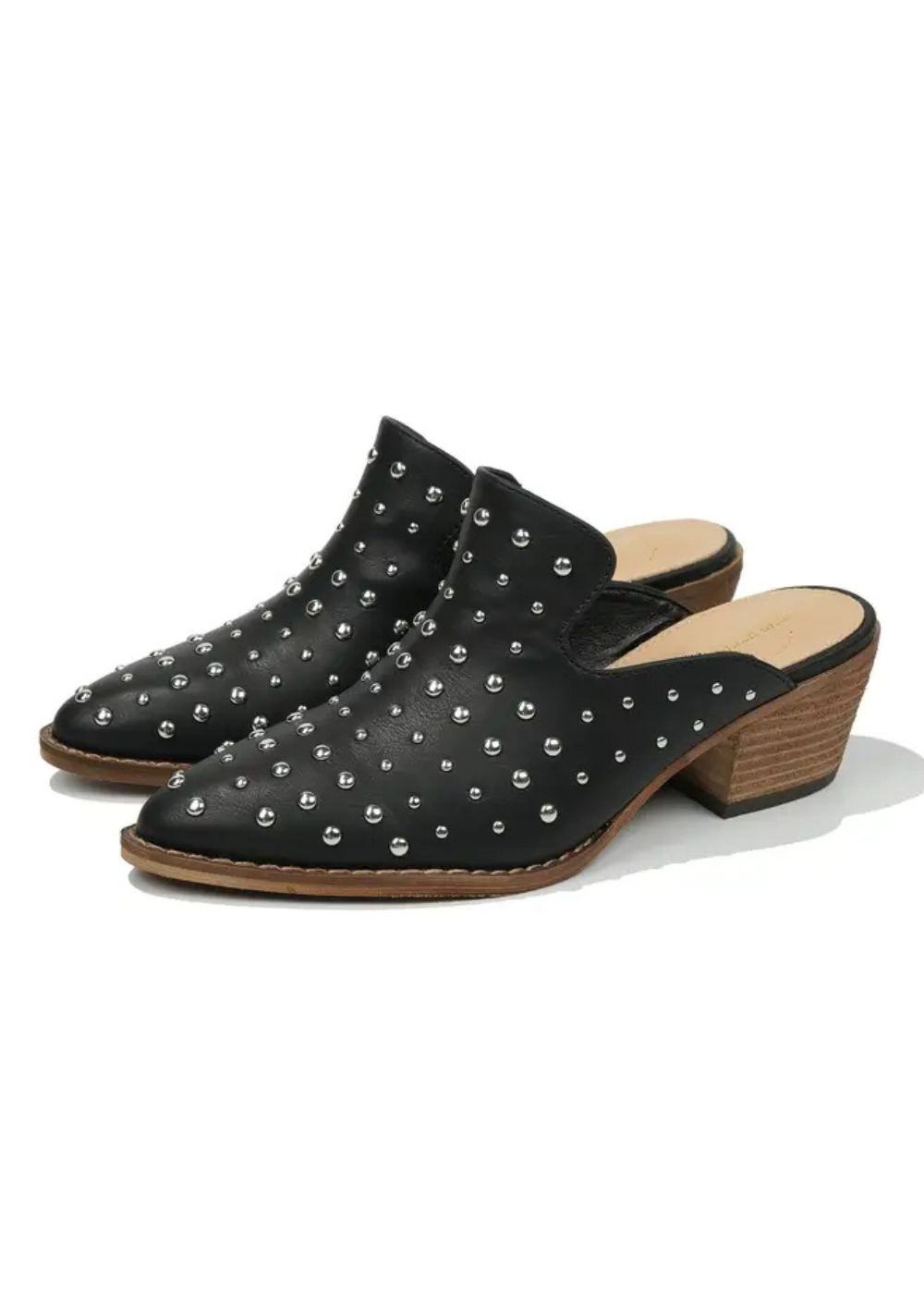 All Right Now Black Studded Mule Booties