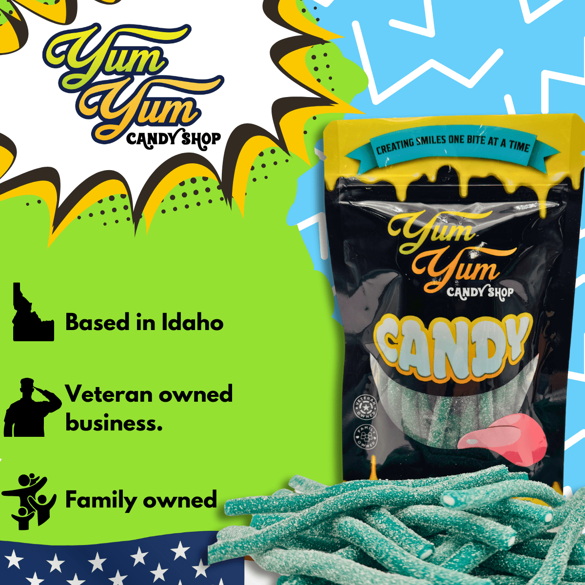 Center Filled Sour Licorice Tubes – Blue Raspberry, Strawberry & Watermelon | Yum Yum Candy Shop