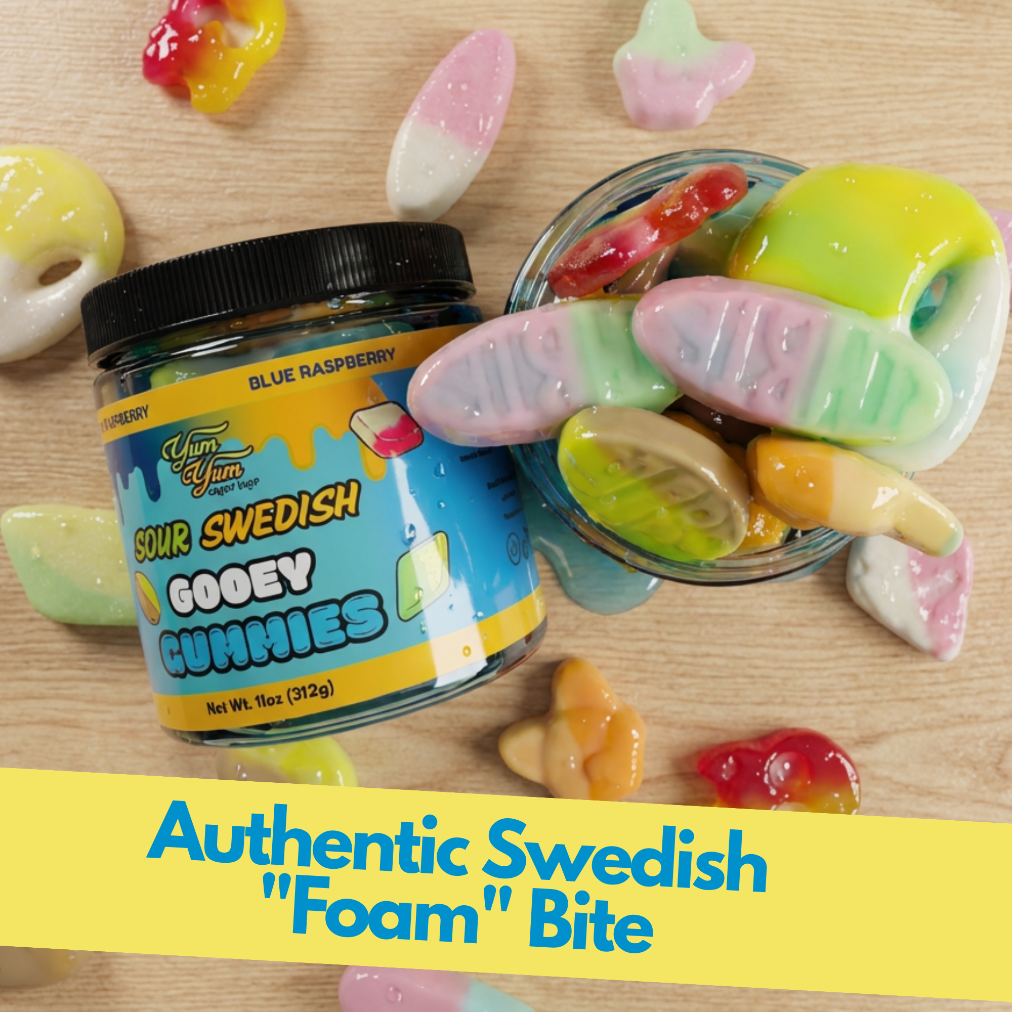 Sour Swedish Gooey Gummies With Bubs The Viral Blue Raspberry Sweet & Sour Fusion