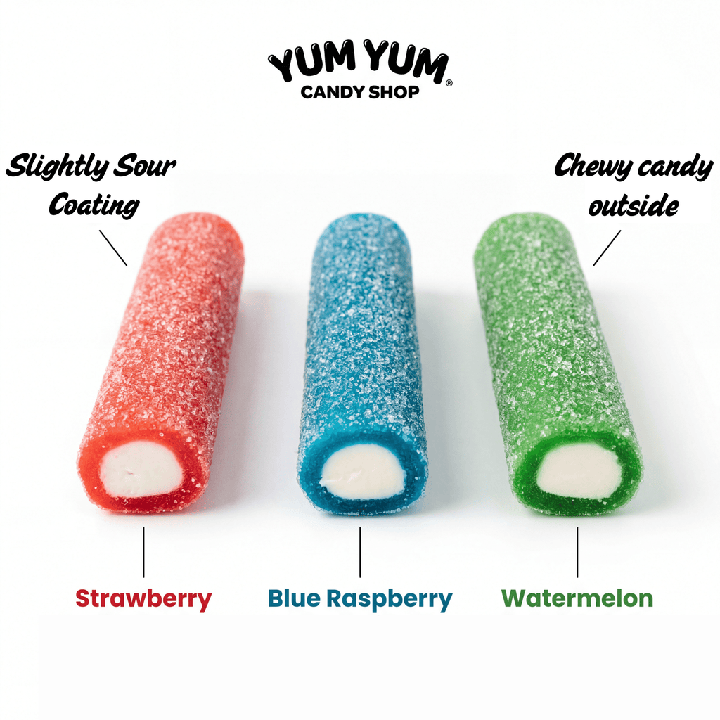 Swedish Filled Candy Logs - Slightly Sour Chewy Licorice with Sweet Nougat Center