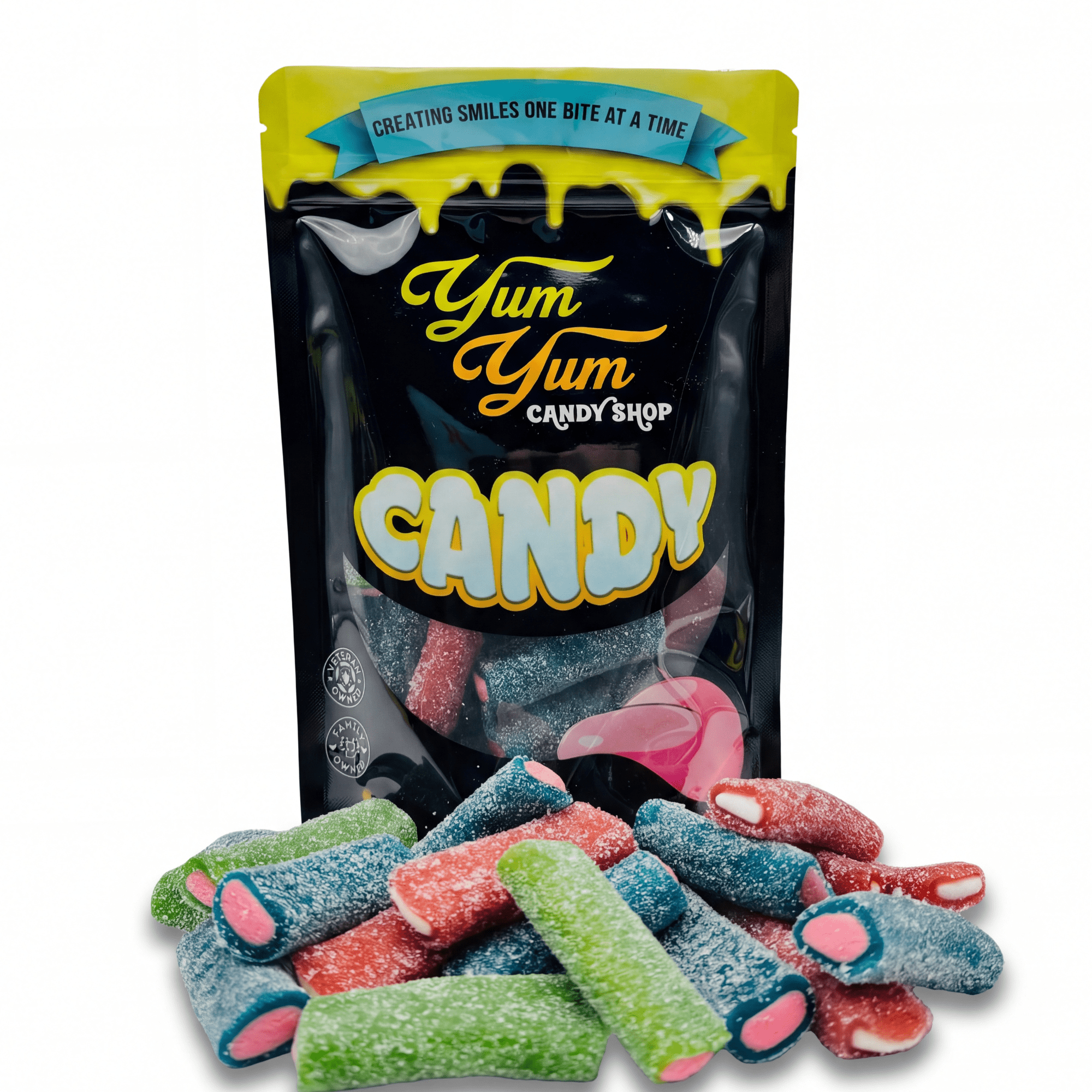 Swedish Filled Candy Logs - Slightly Sour Chewy Licorice with Sweet Nougat Center