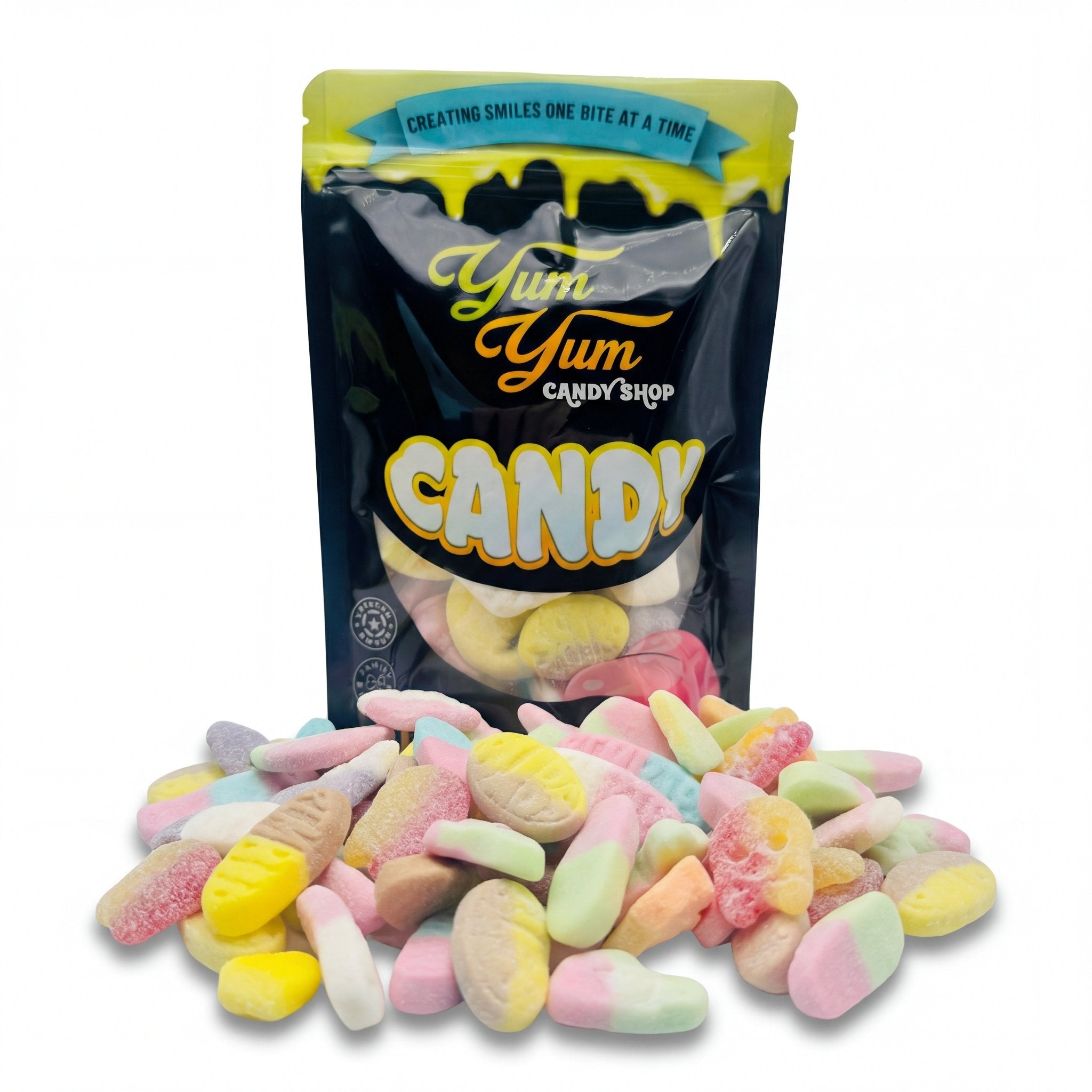Swedish Style Gummy Candy Mix - Soft Foamy Fruit Flavors, Bubs & Sour Shapes