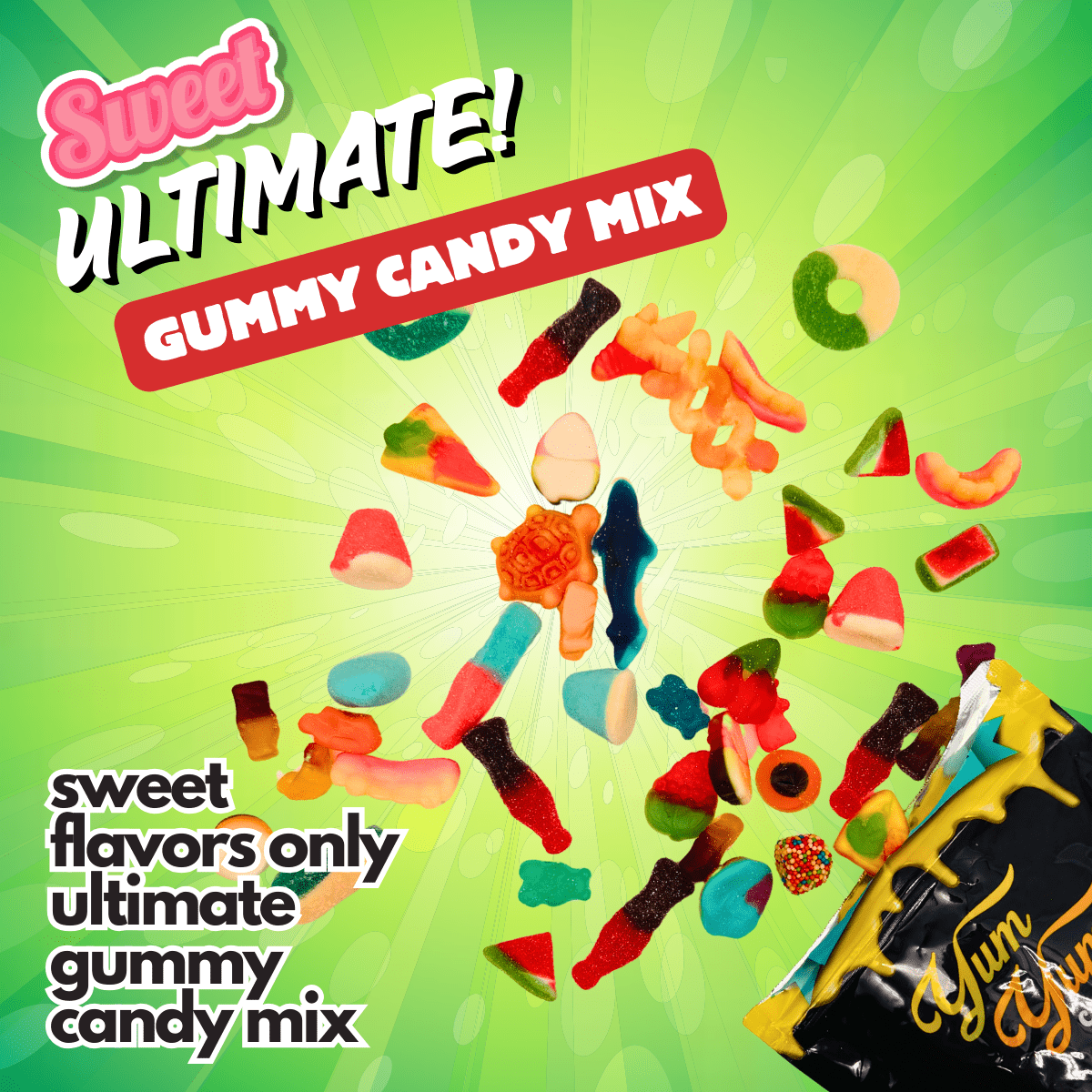 Ultimate Sweet Only Pick N Mix Gummy Candy – Chewy Variety Mix of Gummies | Yum Yum Candy Shop