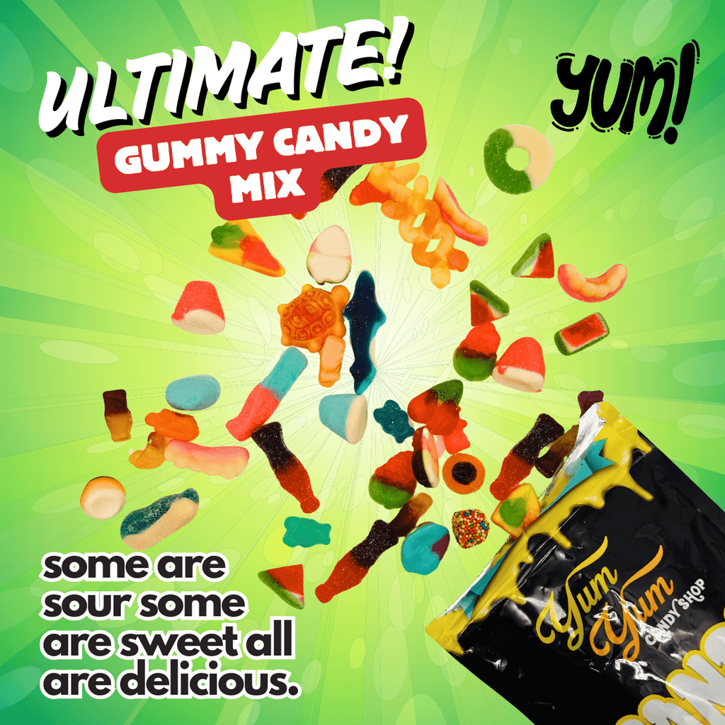 Ultimate Gummy Candy Mix - Over 150 Kinds - Sweet Sour Snack | Yum Yum Candy Shop