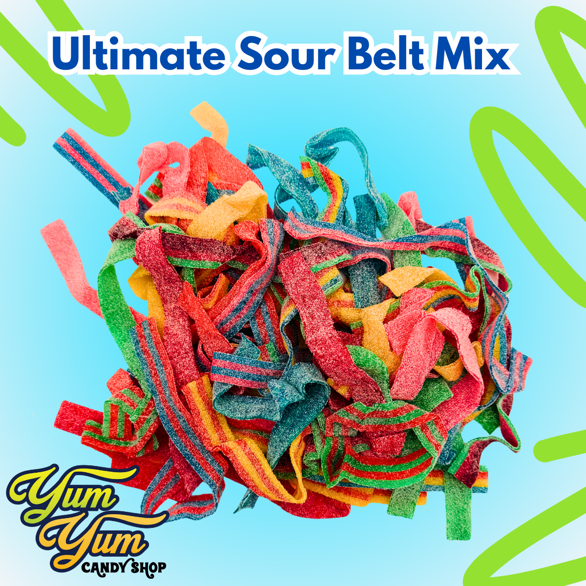 Ultimate Sour Belt Variety Mix – Halal Gummy Candy Belts Flavor Variety Pack | Yum Yum Candy Shop